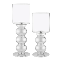 Silver Rippled Candle Holders